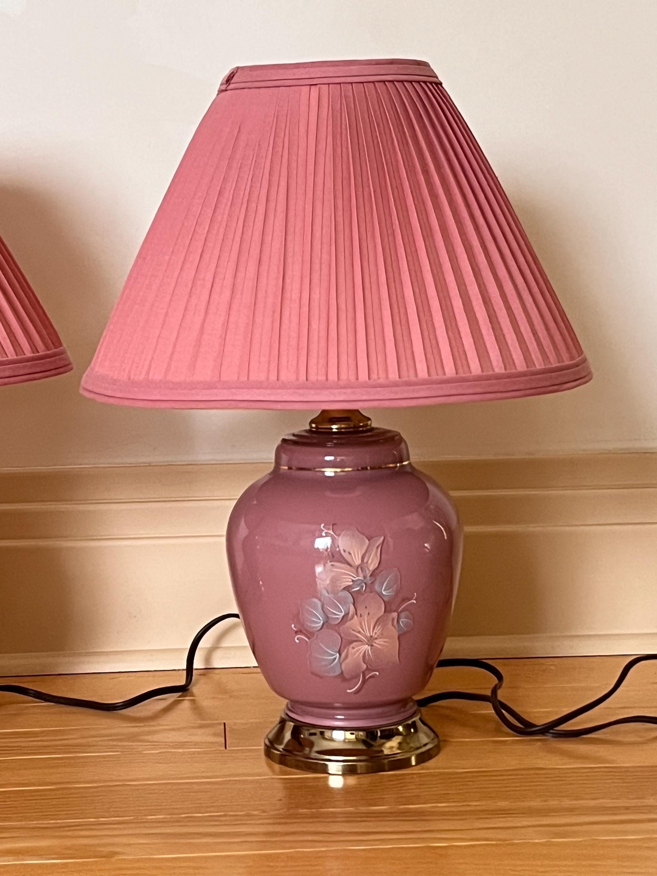 Art Deco Revival Lamps Dusty Pink Lamp Pair 1980s - Etsy