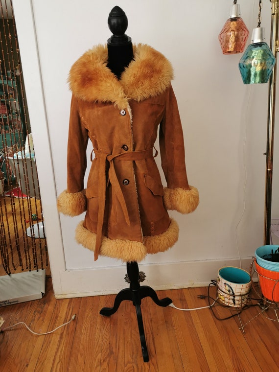 Vintage 1970's Shearling and Real Leather Coat