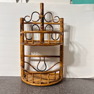 Vintage bamboo bentwood shelf wall shelf rattan wicker Shelf