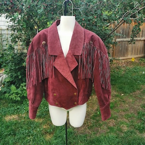 1990s Fringe Leather Jacket Concho Leather Fringed Jacket