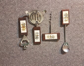 ensemble de bar vintage en teck moderne du milieu du siècle