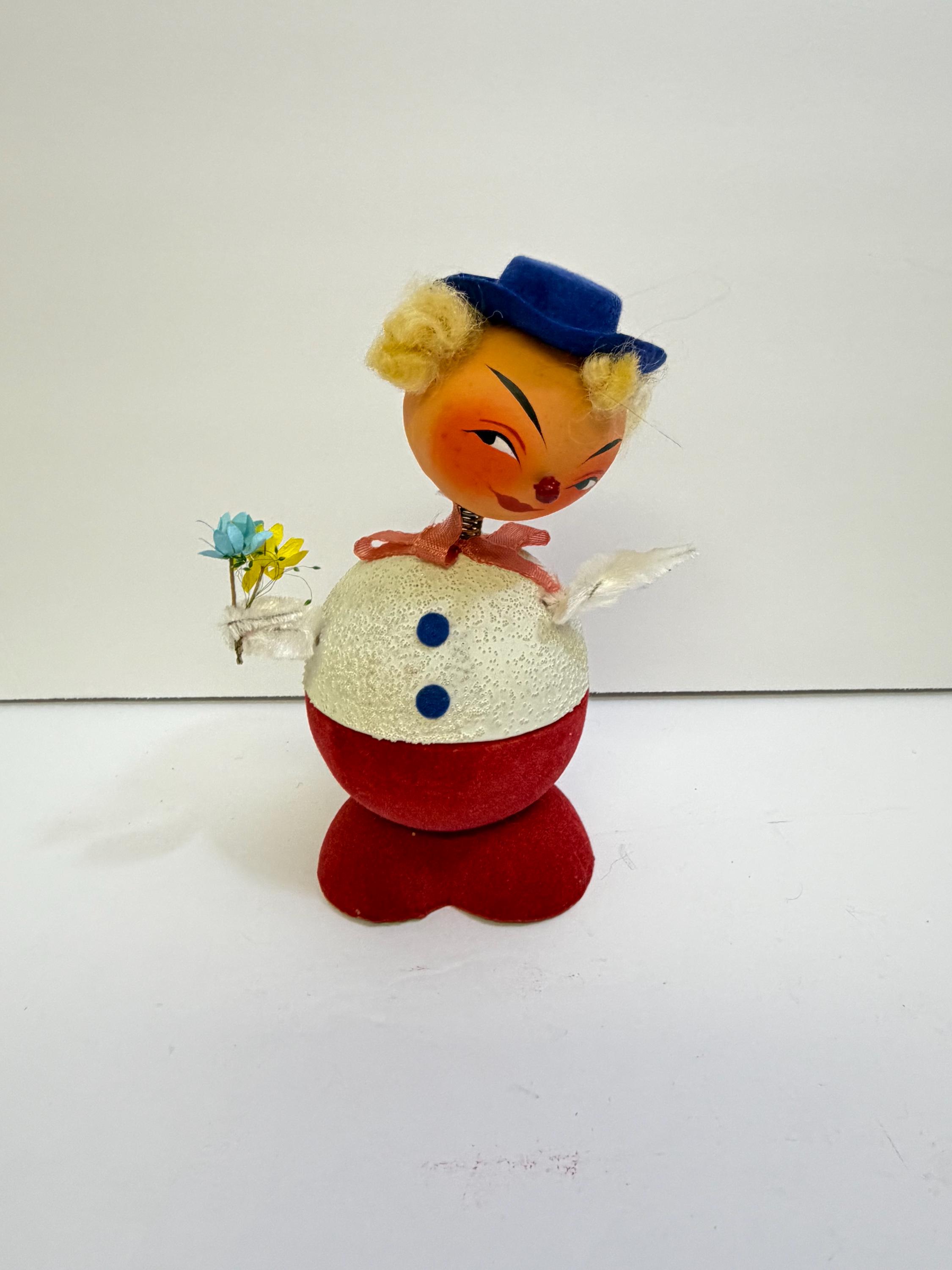 Figurine Ancienne Garçon Banane Tête Bobblehead Céramique 5,5 Pouces - Non Signé