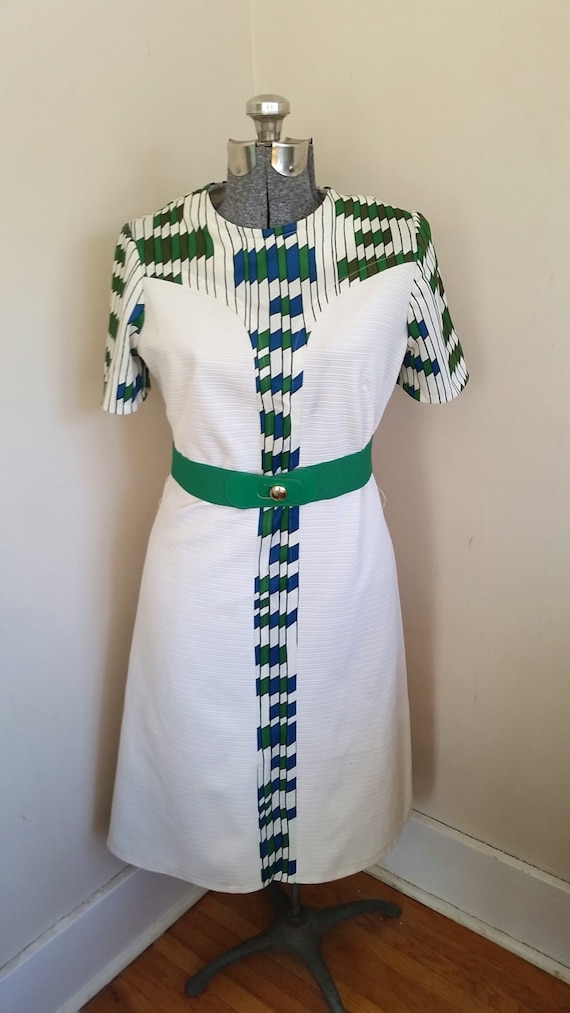 Vintage White Mod Scooter Dress Vintage Mod Dress
