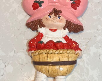 Vintage Strawberry Shortcake Chalkware Wall Hanging VERY RARE XL