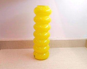 Vase IKEA Solstrale Bubble jaune - designer Anne Nilsson - design vintage fabriqué en Suède