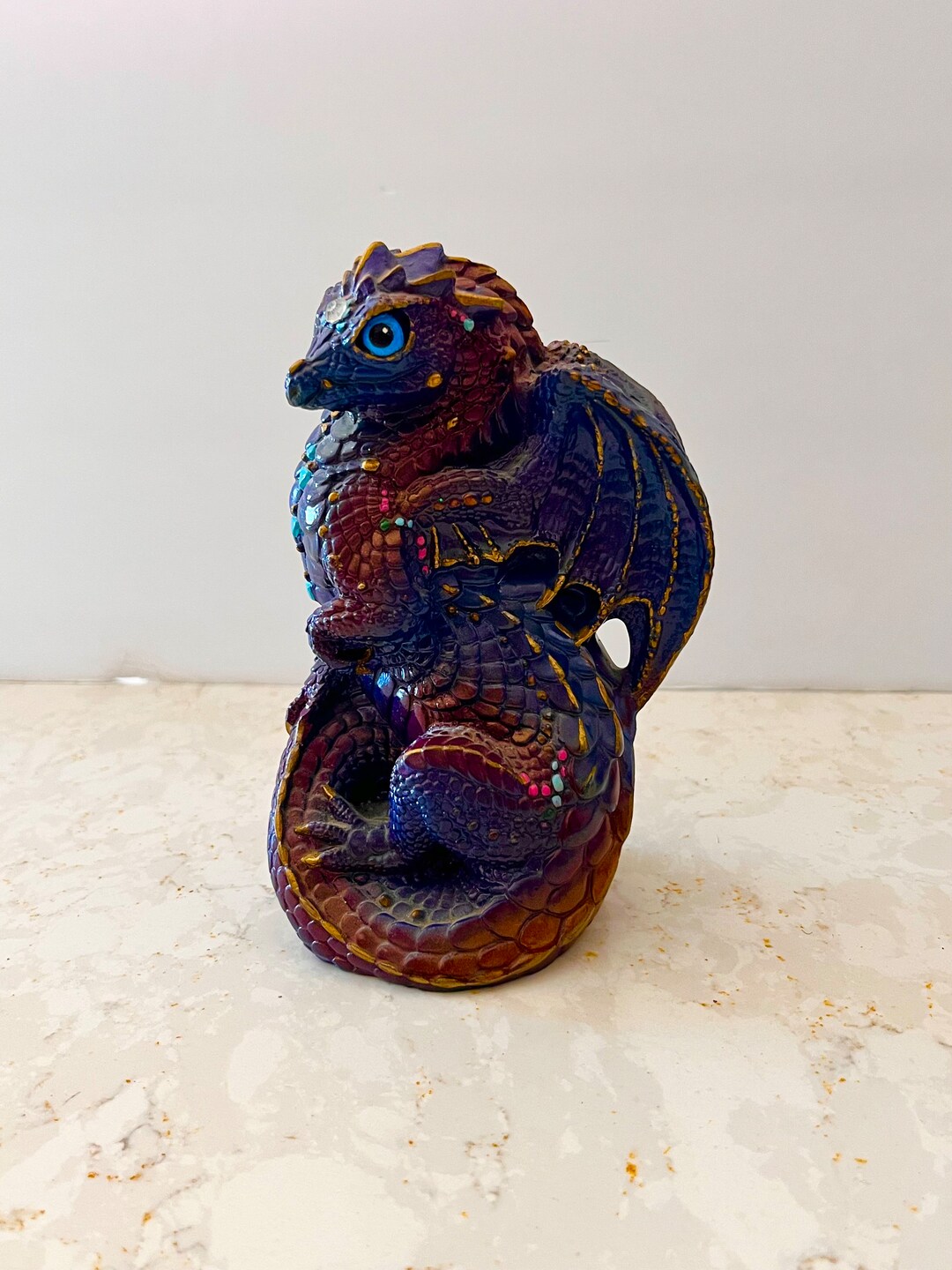Windstone Editions Young Dragon Peacock Pena Vintage 1988 North