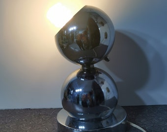 Modern Chrome Eyeball Lamp 1970's Italy Mod Modern Lamp