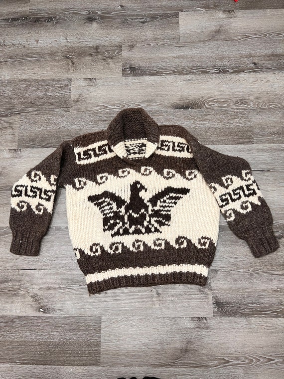 Vintage Wool Cowichan Pullover Sweater the Dude Style Eagle
