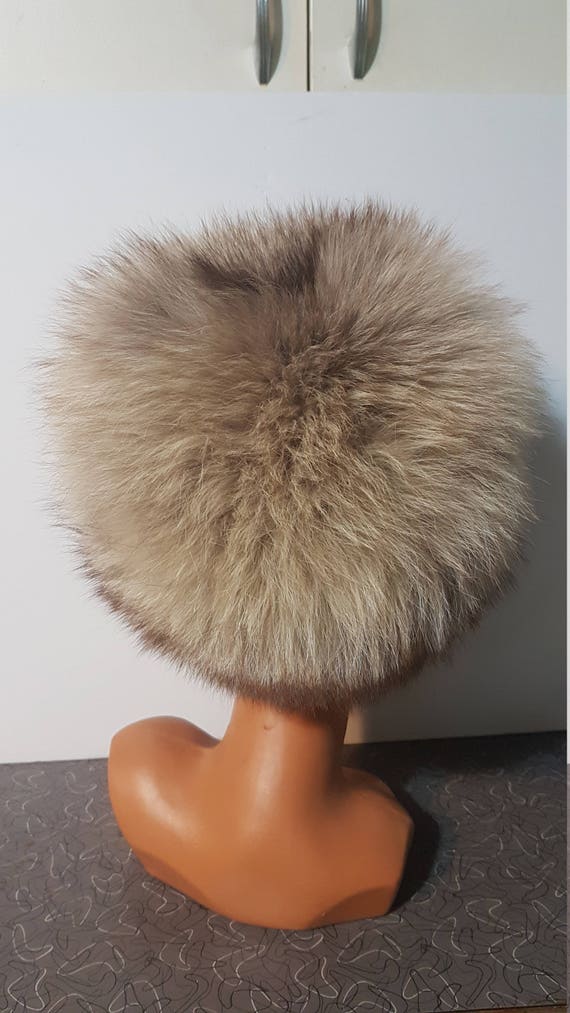 Vintage Russian Blue Fox Fur Hat - image 4