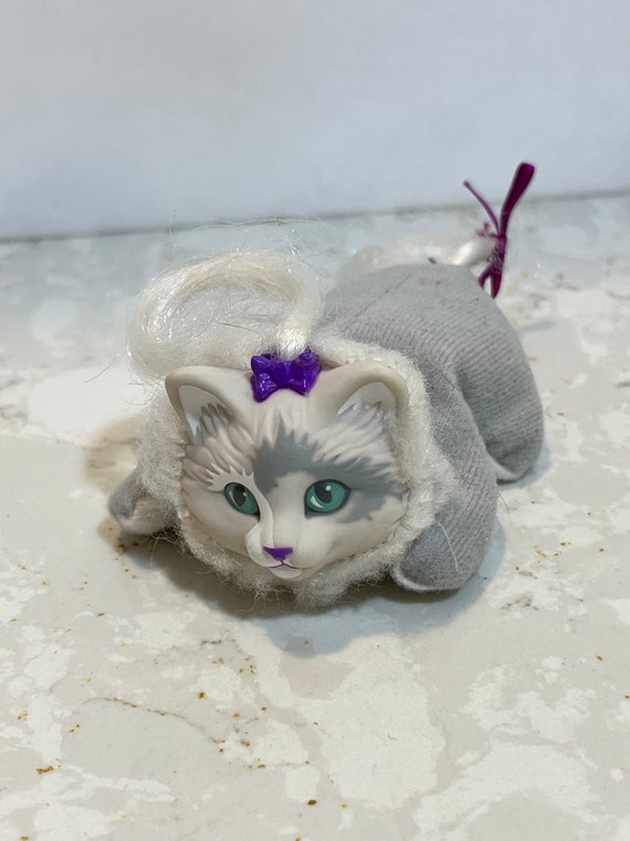 1993 Hasbro Playful Hair Cat Kitty Surprise Grey Purple RARE Puppy
