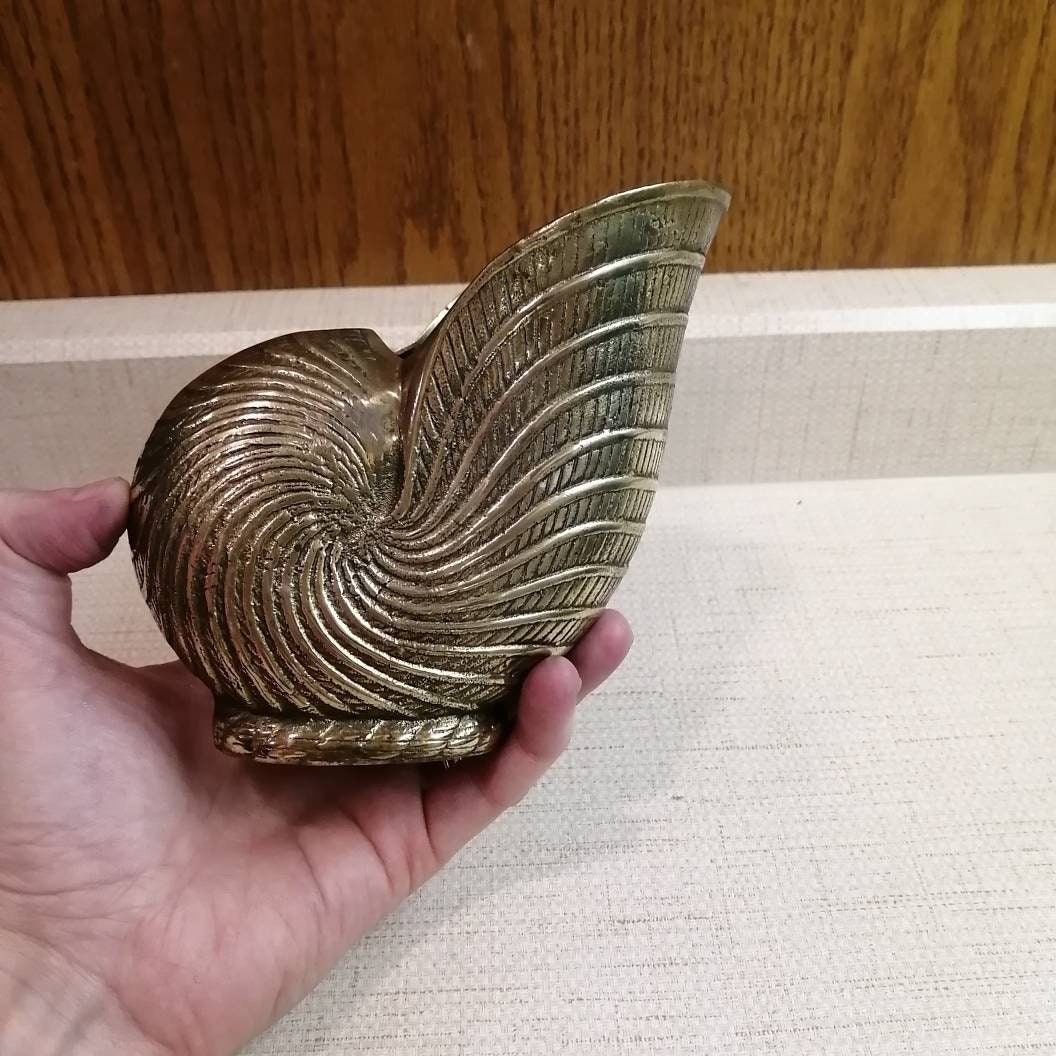 Brass Nautilus Shell Planter 