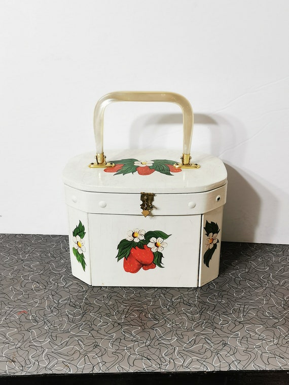 Vintage Strawberry Box Purse Wooden Box Purse 1950