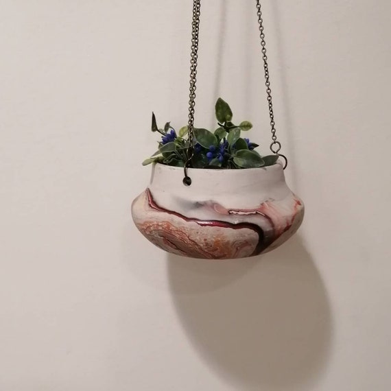 Nemadji Pottery Hanging Planter Vintage Southwestern Pot Hanging