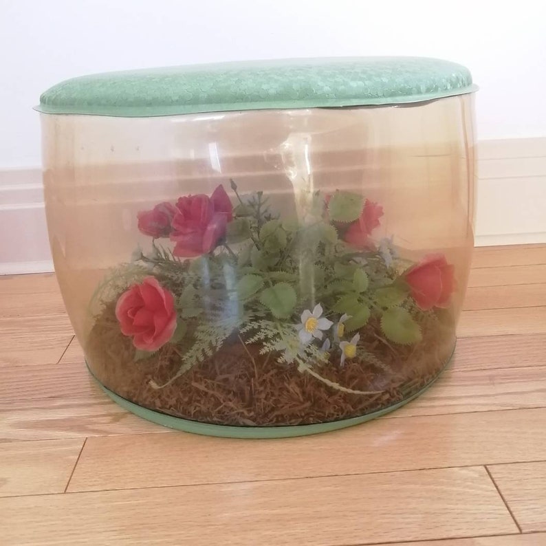 Vintage Inflatable Ottoman Terrarium Ottoman 1950s Modern Etsy