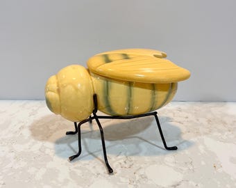 ヴィンテージの蜂の巣型ハニーポット：陶器製の蜂蜜保存容器 - Etsy 日本