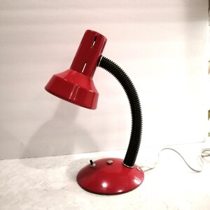 Vintage gåshals skrivbordslampa röd funky mod modern lampa