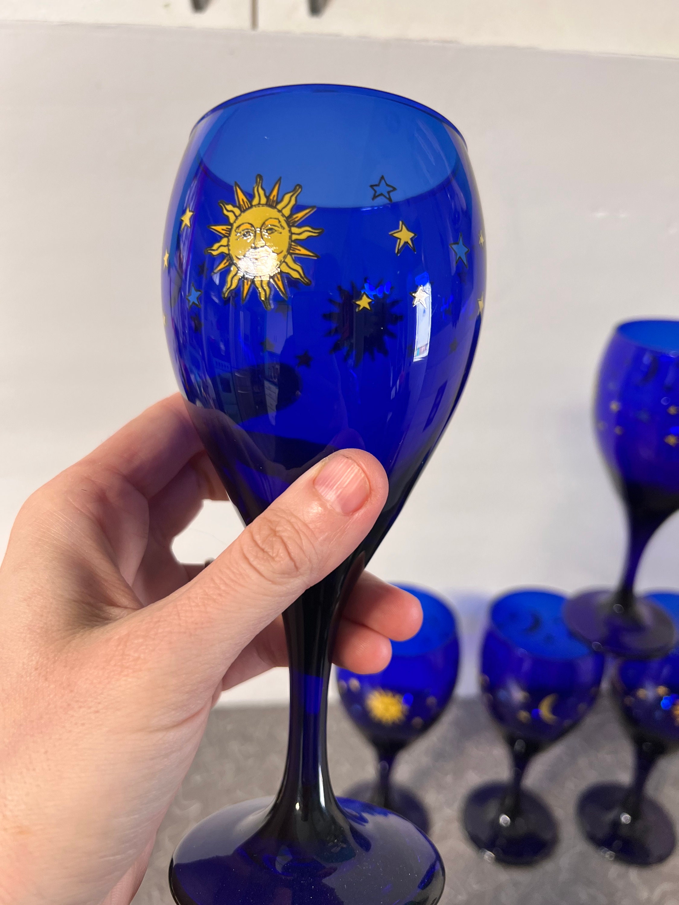 Vintage Libbey Celestial Wine Glasses RARE Etsy