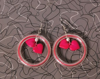 Boucles d’oreilles Mod Acrylique Coeur des années 1980