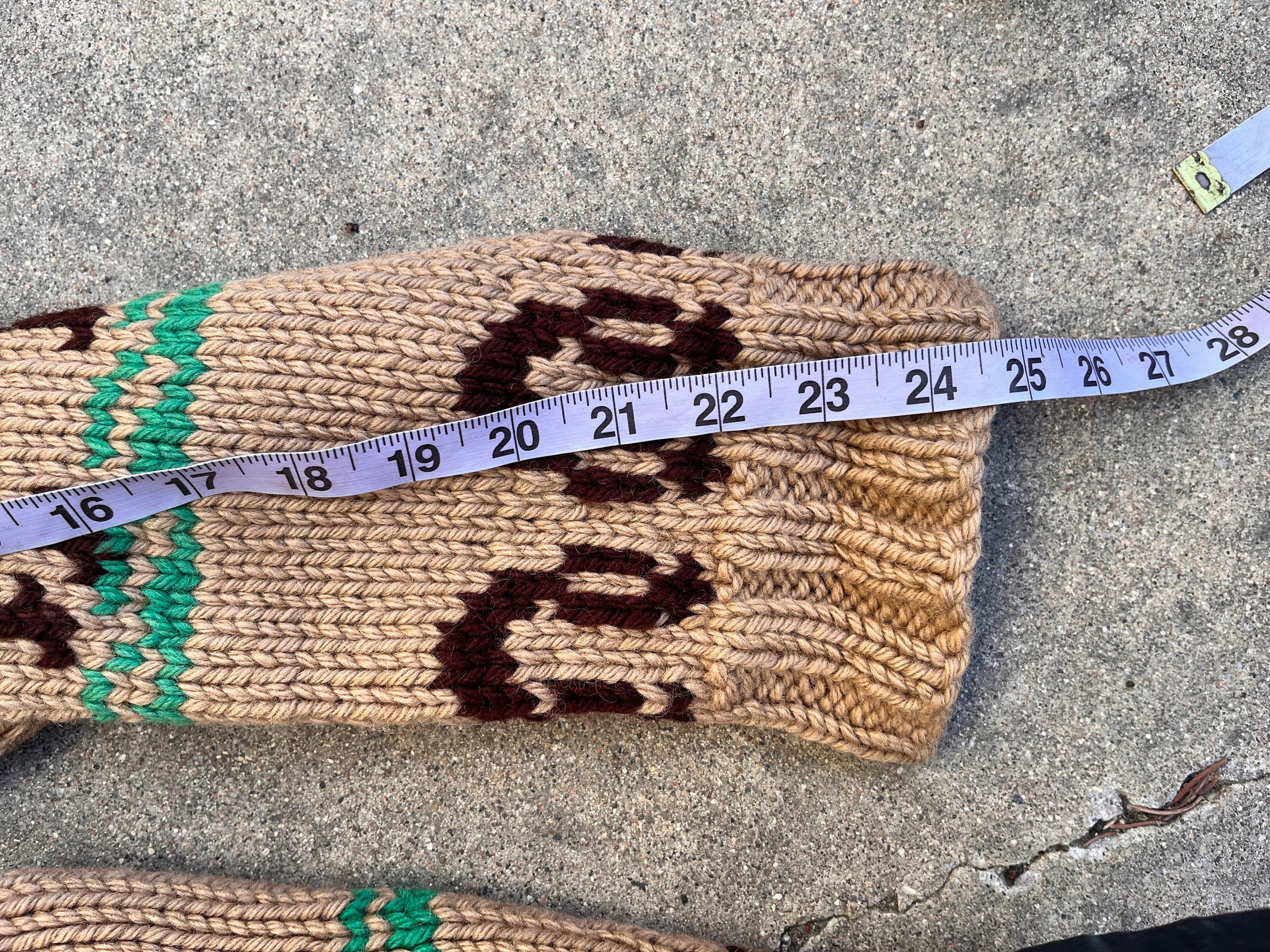 Vintage 1970's Cowichan Sweater With Deer or Elk Camping Outdoorsy