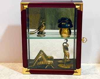Vintage Wooden Curio Cabinet Wall Mount or free standing