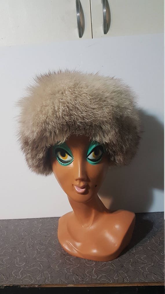 Vintage Russian Blue Fox Fur Hat - image 2