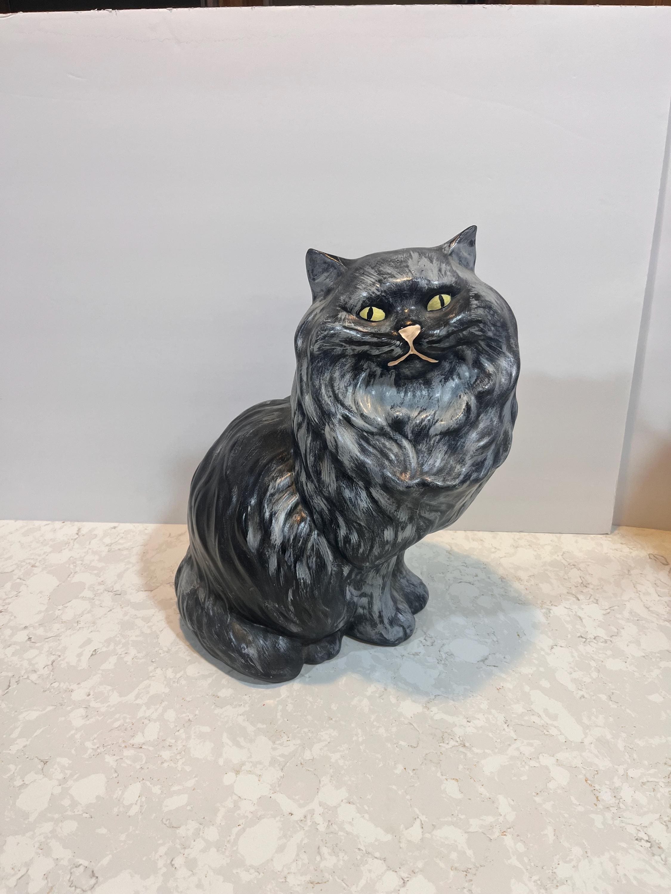 Life Size Ceramic Cat Tall Ceramic Cat Persian Giant Cat Kitsch cute Huge