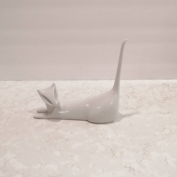 1950s Royal Dux Mid Century Modern Cat Figurine Cat Sculpture 