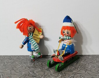 Raggedy Ann and Andy ornaments