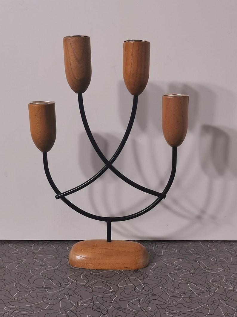 MCM Teak Danish Modern Candle Holder Candleabra - Etsy Canada