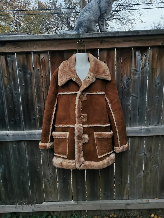 Vintage Unisex Coat Mens Ladies Vintage 1970s Shearling Coat