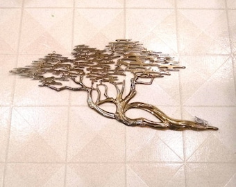 Vintage Mid Century Modern Brass Tree of Life Wall Decor Brass Tree Mod