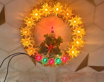 Puntale per albero di Natale con ghirlanda di candele vintage anni '70-'80