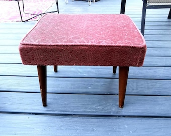 Mid Century Ottoman Foot stool Brown 1950's Ottoman Foot Stool