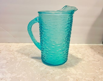 Vintage Anchor Hocking Sereno Pitcher in Blue