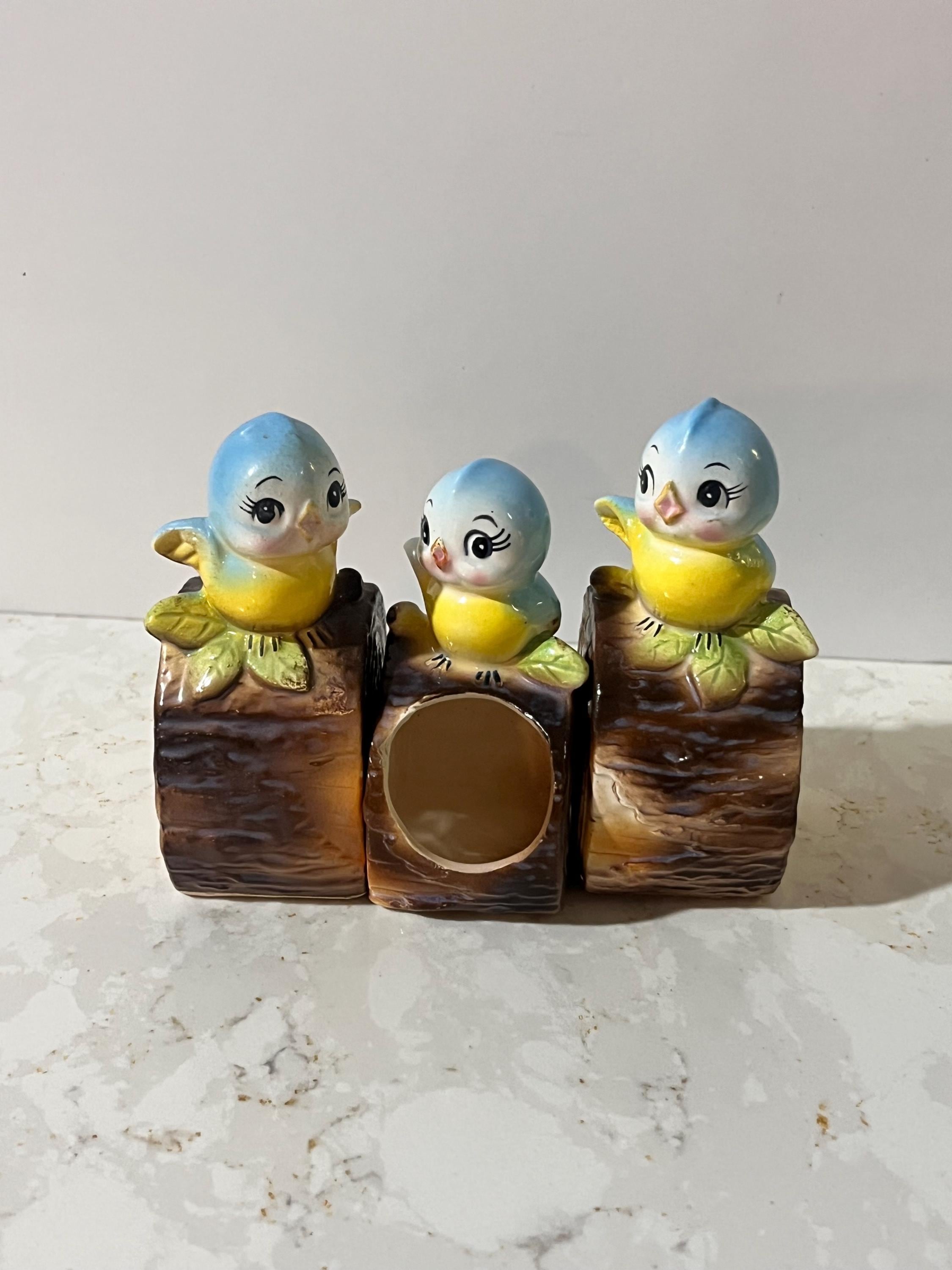 Vintage Norcrest Bluebird Toothpick Holder and Shaker Set - Etsy