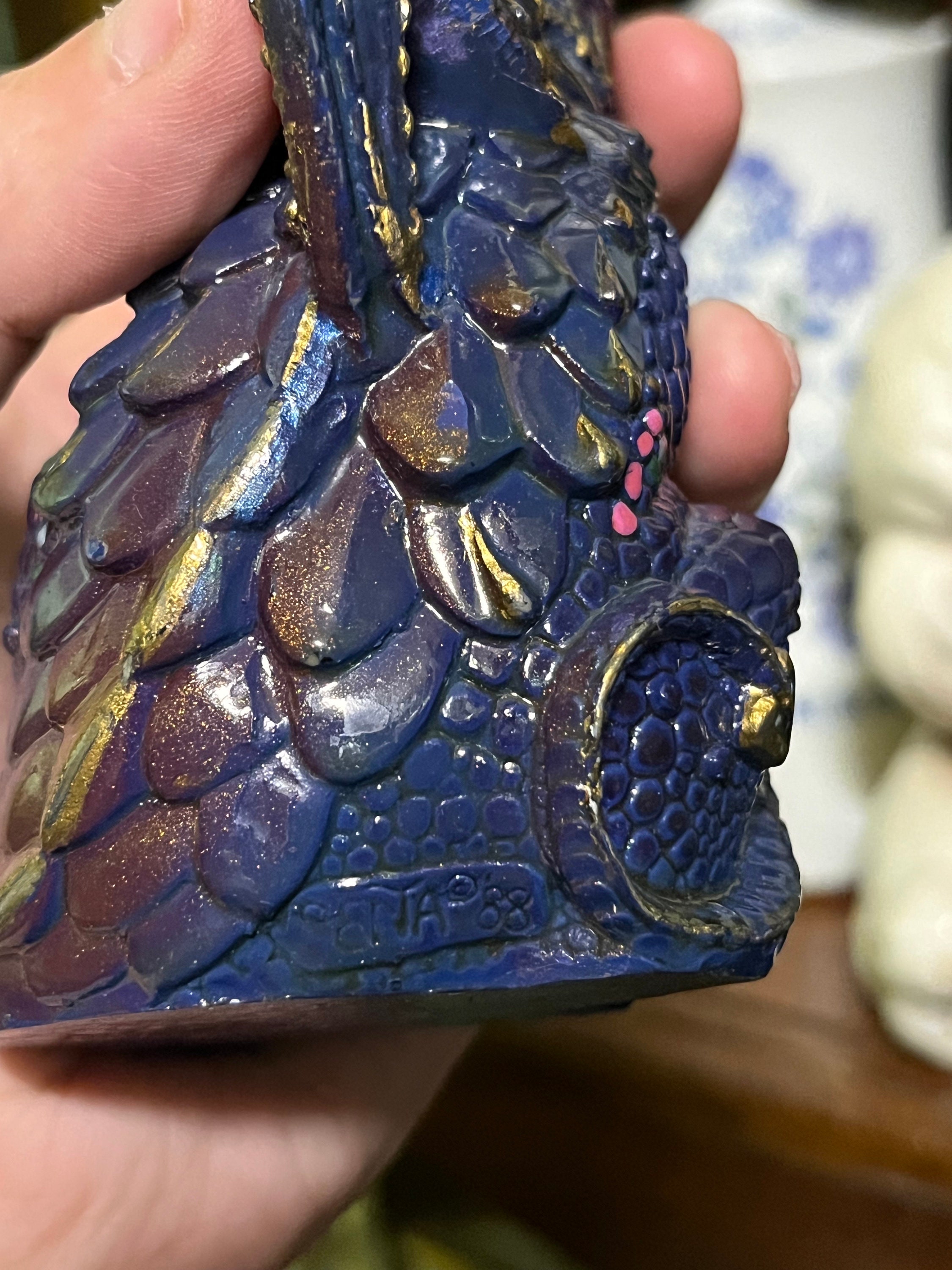 Windstone Editions Young Dragon Peacock Pena Vintage 1988 North