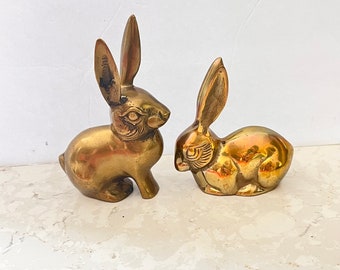 ヴィンテージ銅色鋳造金属製うさぎの置物 - Etsy 日本