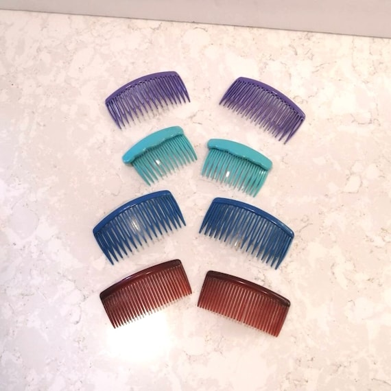 Goody Vintage Plastic Hair Combs Lot of 5 Blue Pink Purple Set of 5 Vintage 1980s GOODY Hair Combs- Hot Pink, Baby Pink  main image 2