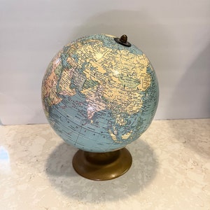 Vintage 9 Inch Crams Terrestrial Globe 1960's-70'a Vintage Modern Globe image 1