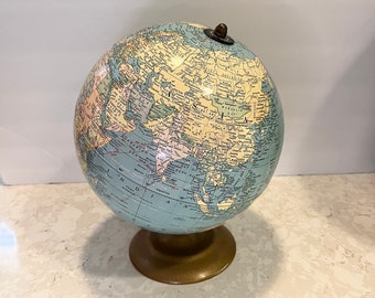 Vintage 9 Inch Crams Terrestrial Globe 1960's-70'a Vintage Modern Globe