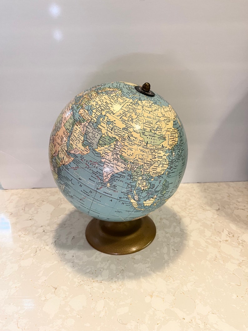 Vintage 9 Inch Crams Terrestrial Globe 1960's-70'a Vintage Modern Globe image 1