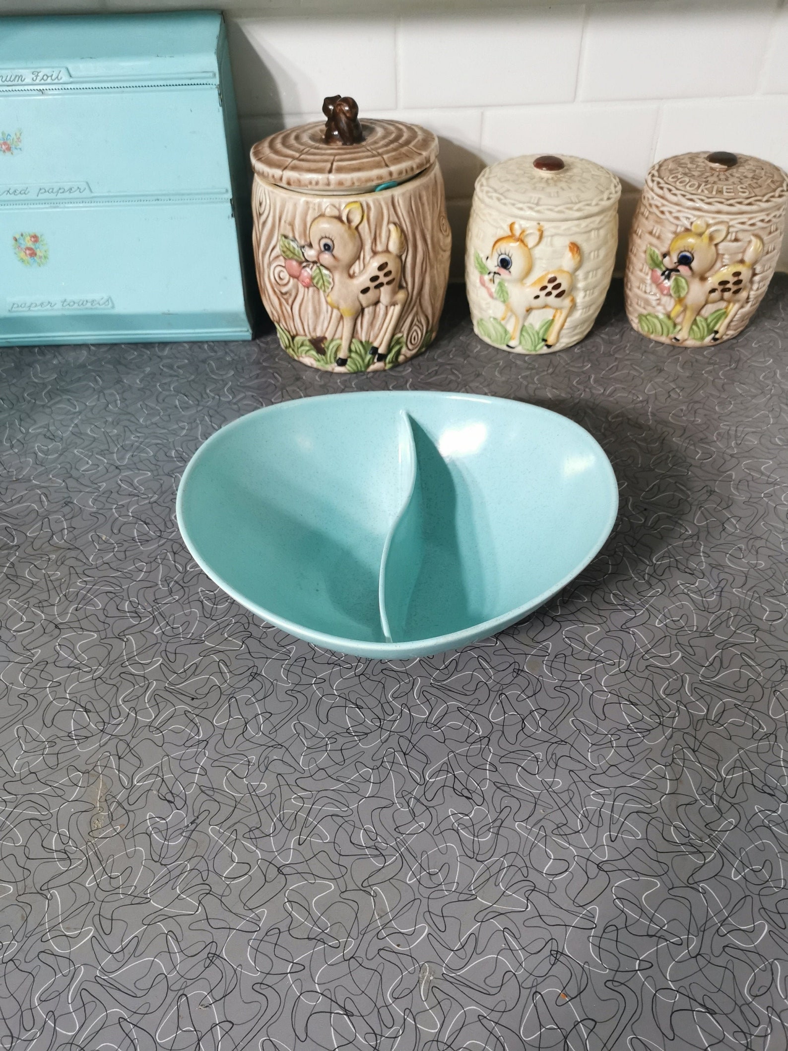 Mod Ceramic Divided Serving Bowl Modern Aqua Serving Bowl Etsy
