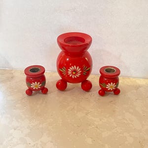 Vintage Dala Candle Holder Sweden set of 3
