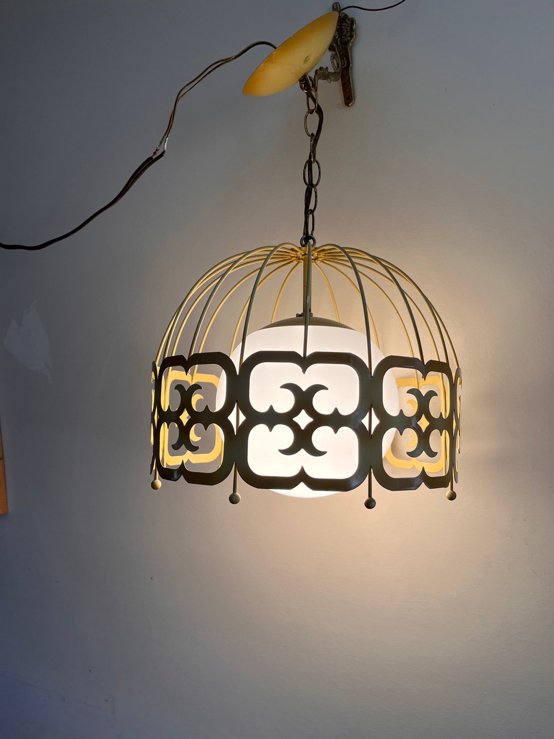 Picture Idea: Arthur Umanoff Light Mid Century Light Umbrella Pendant Light Vintage