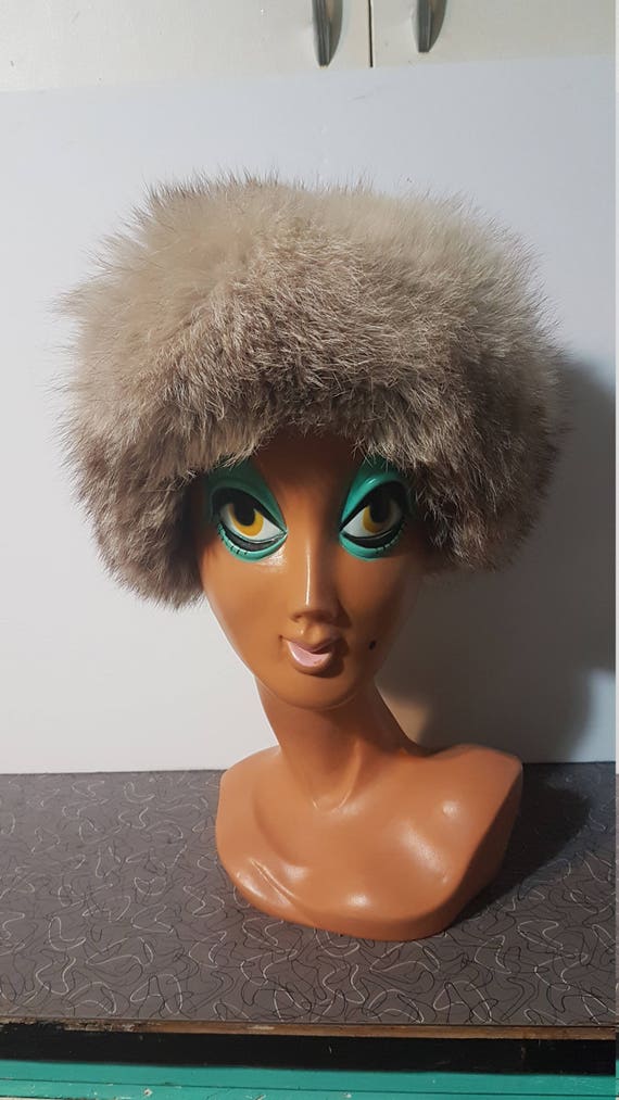 Vintage Russian Blue Fox Fur Hat