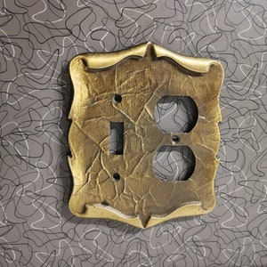 Vintage Metal Light Switch Cover combo brass scrolled Vintage Switchplate Light Switch Cover