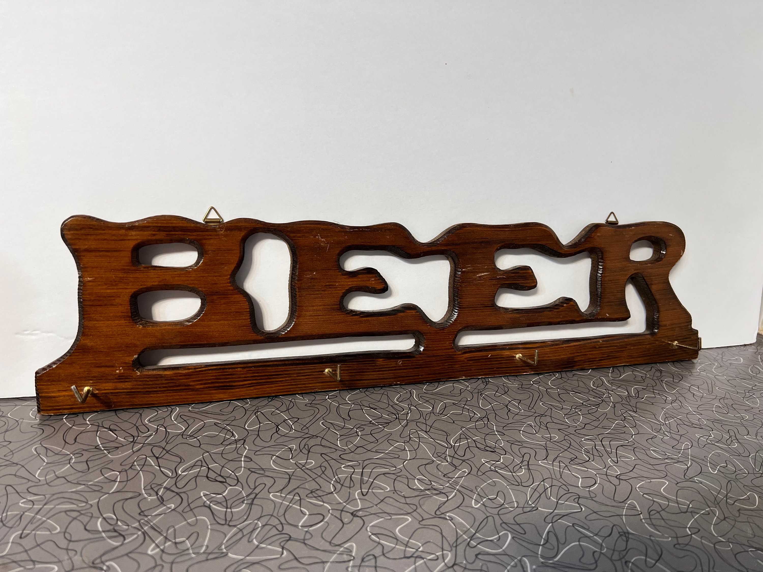 Vintage Beer Mug Rack Wooden Beer Stein Bar Sign - Etsy