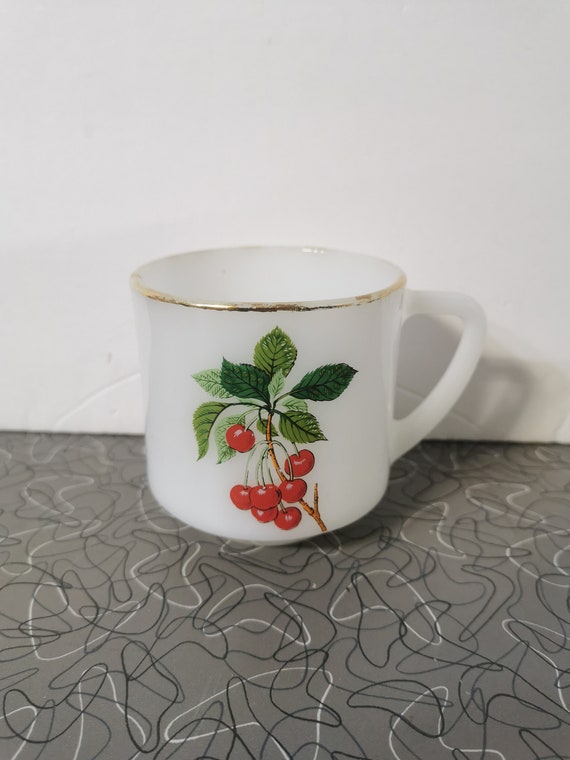 RARE Federal Glass Cherries Mug