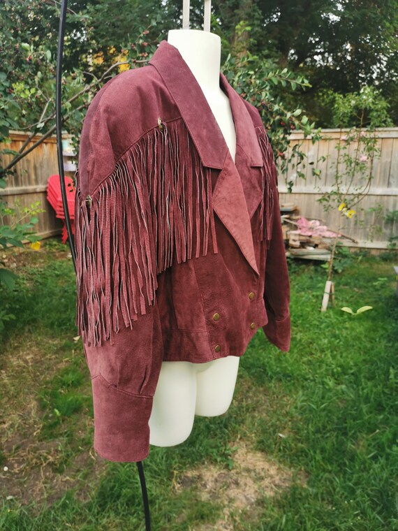 1990s Fringe Leather Jacket Concho Leather Fringed Ja… Gem