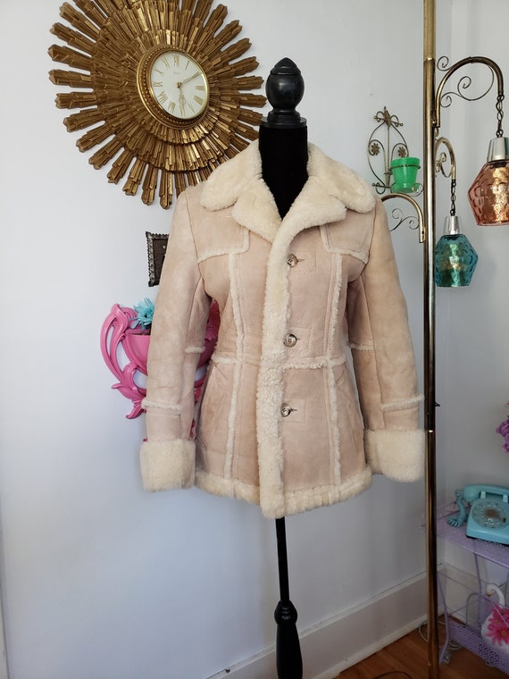 Shearling Vintage Unisex Coat Mens Ladies Vintage